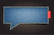 Jeans texture background on retro style speech bubbles