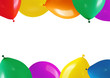 border colorful balloons on a white background