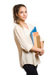 Confident young student woman.