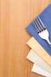 silver fork and knife  on napkin