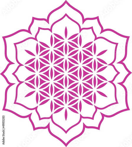 Vector: Vektor - Blume des Lebens - Herz Lotus - Chakra Vektor - Blume des Lebens - Herz Lotus - Chakra