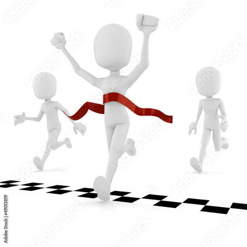 Illustration: 3d man athlete competition, on white background 3d man athlete competition, on white background