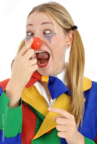 Photo: Junge Frau im Clown-Kostüm Junge Frau im Clown-Kostüm