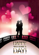 Romantic Valentine couple kissing on a bridge