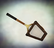 wooden framed tennis racket