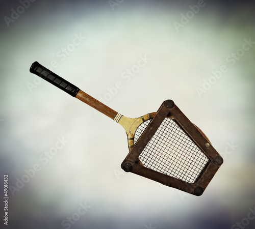 Photo: wooden framed tennis racket wooden framed tennis racket