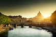 view on Tiber and St Peter Basilica in Vatican