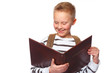 schoolboy proud of his school certificate