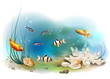 illustration of the tropical underwater world