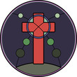 stained glass pattern on religious themes