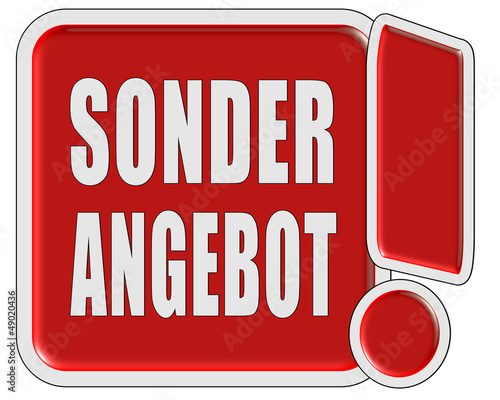 Illustration: !-Schild rot quad SONDERANGEBOT !-Schild rot quad SONDERANGEBOT
