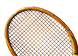 close up old tennis racket