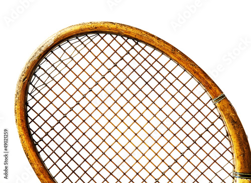 Photo: close up old tennis racket close up old tennis racket
