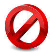 Vector illustration of 3d forbidden sign