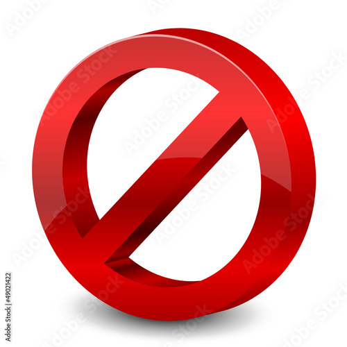 Vector: Vector illustration of 3d forbidden sign Vector illustration of 3d forbidden sign