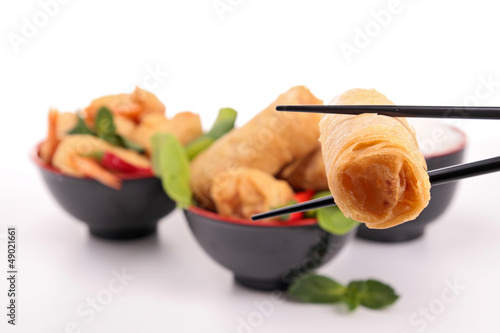 Photo: asia food, spring roll and shrimp fritter asia food, spring roll and shrimp fritter