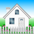 Vector illustration of house and garden