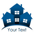 Vector icon - blue houses