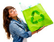 Woman with an ecological bag