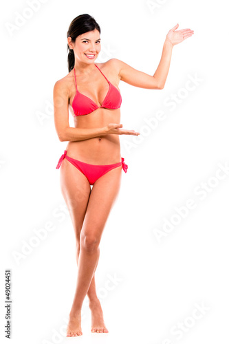 Photo: Welcoming woman in bikini Welcoming woman in bikini