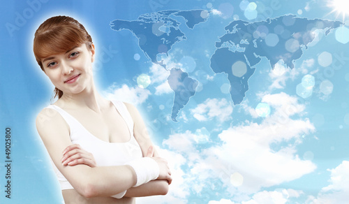 Photo: Woman in sport wear standing Woman in sport wear standing