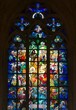 Stained glass inside St. Vitus cathedral