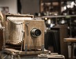 Photo: Retro wooden photo camera Retro wooden photo camera