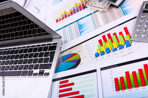 Photo: Financial papers on the table Financial papers on the table