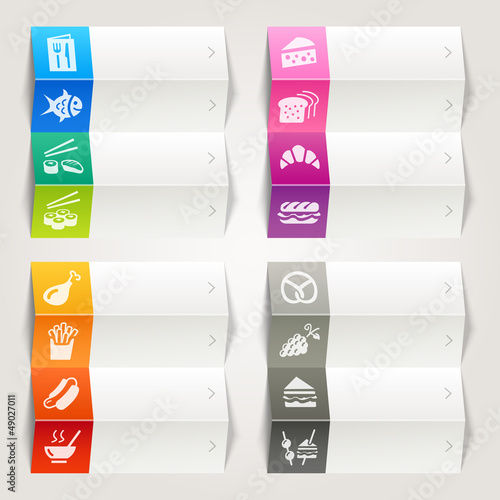 Vector: Rainbow - Food and restaurant icons / Navigation template Rainbow - Food and restaurant icons / Navigation template