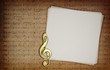 Foto: Music notes on fabric texture background with copy-space Music notes on fabric texture background with copy-space