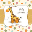 baby shower card with giraffe toy