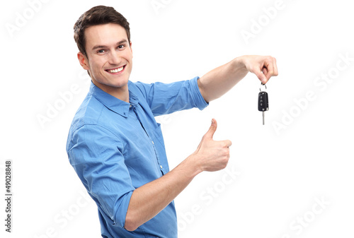 Photo: Man with Car Keys and Thumbs Up Man with Car Keys and Thumbs Up
