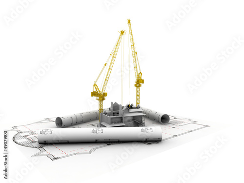 Illustration: 3D plan drawing 3D plan drawing