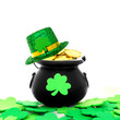 Photo: St Patrick's Day pot of gold with shamrocks and hat St Patrick's Day pot of gold with shamrocks and hat