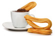 Taza de chocolate y churros.