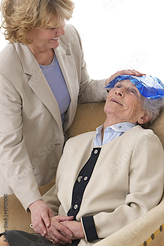 Photo: Maux de tête - Coussin glacé sur le front Maux de tête - Coussin glacé sur le front