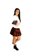 School girl with book.