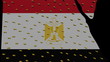 Zooming out from Egypt map flag with population animation