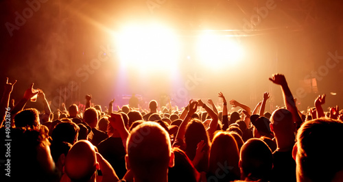 Photo: cheering crowd at concert cheering crowd at concert