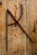 Drawing compass old in rusted iron carpenter tool