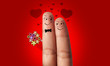 Foto: a couple of fingers in love for Valentine day a couple of fingers in love for Valentine day