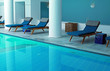 Blue Resort Pool Interior With...