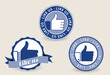 Thumb up labels, badges and stickers