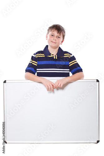 Photo: cute boy with a blank cute boy with a blank
