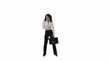 Vídeo: Business woman dances with a briefcase. Business woman dances with a briefcase.