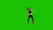 Girl dances on green screen