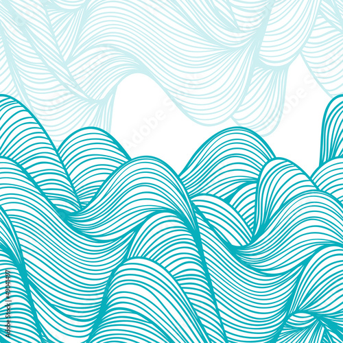 Vector: Abstract hand-drawn waves background. Abstract hand-drawn waves background.