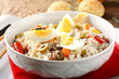 Rice salad on bowl