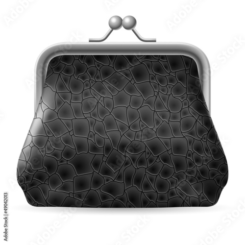 Vector: Gray leather purse Gray leather purse