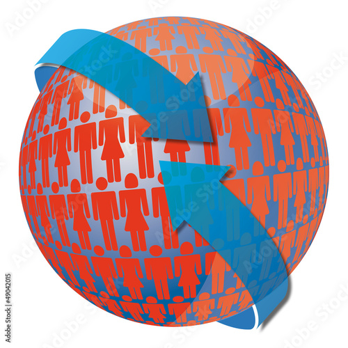 Illustration: Welt, Clobus, Bevölkerung, Menschen, Handel Welt, Clobus, Bevölkerung, Menschen, Handel